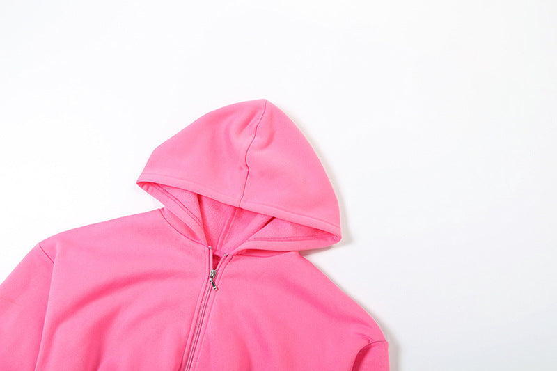 🍂 Nova Hooded Crop Jacket & Wide-Leg Pant Set