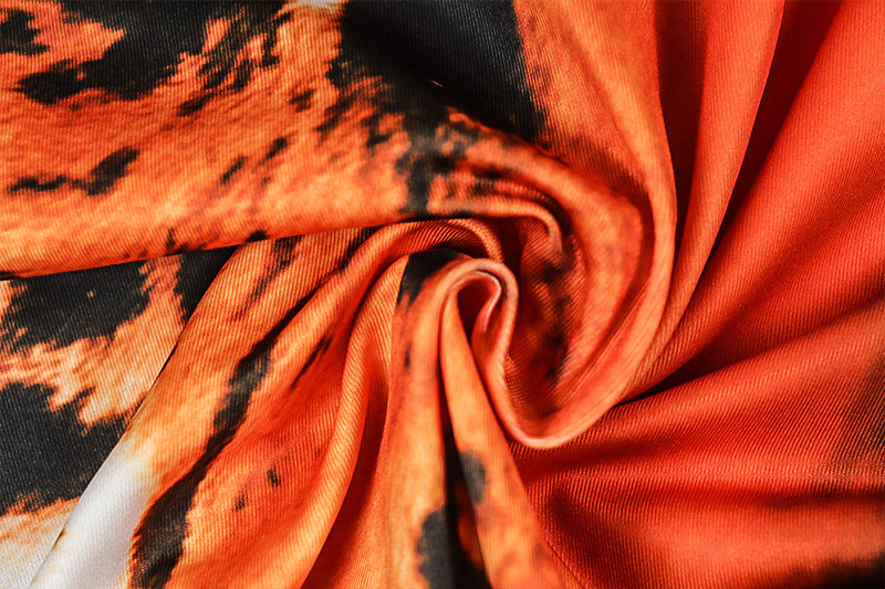 Women’s Tiger Print Jumpsuit – Sleeveless V-Neck Slim Fit, Full Length