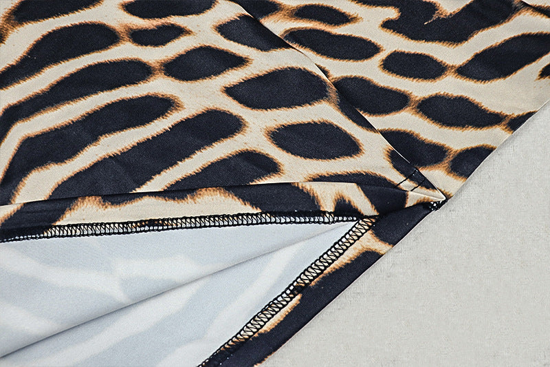 Women’s Leopard Print Bodycon Dress – Off Shoulder Ruched Party Dress