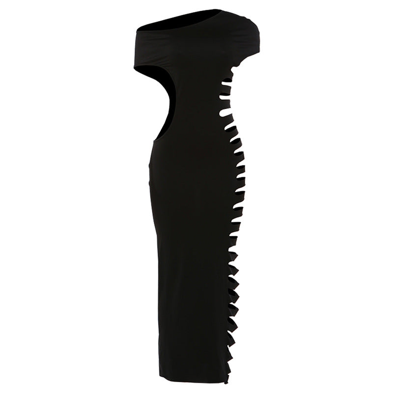 Enchanted Edge One-Shoulder Maxi Dress