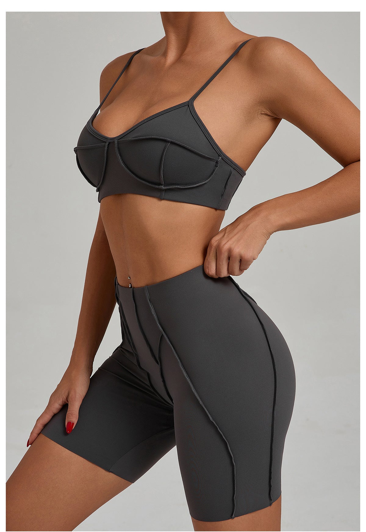 Women's Yoga Sports Set – Slim Fit High Waist Shorts & Sleeveless Top