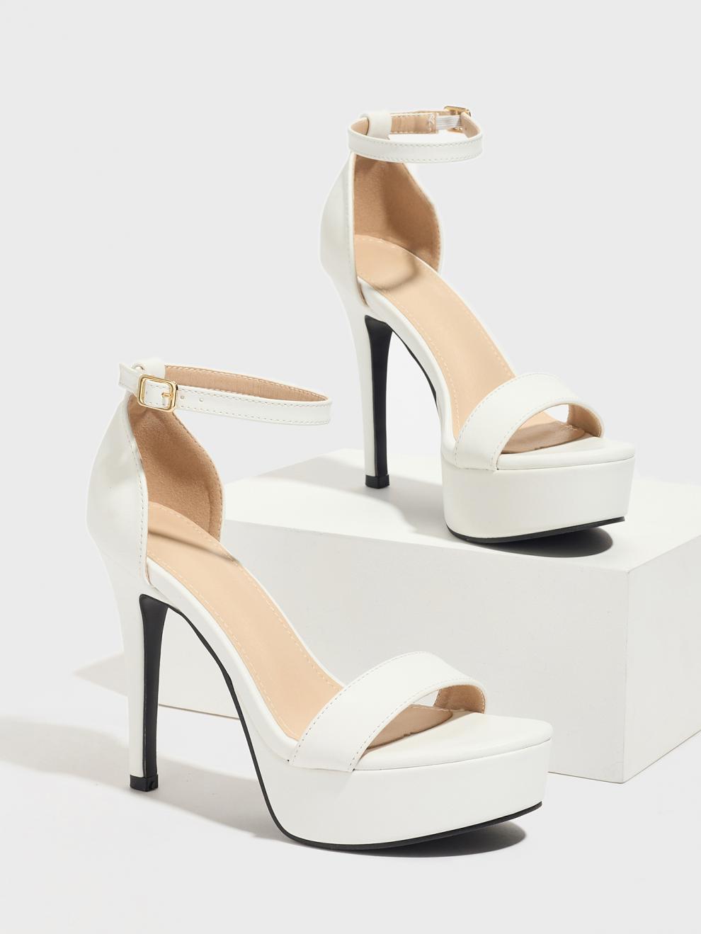 Platform Stiletto Heels - One Strap High Heel Sandals