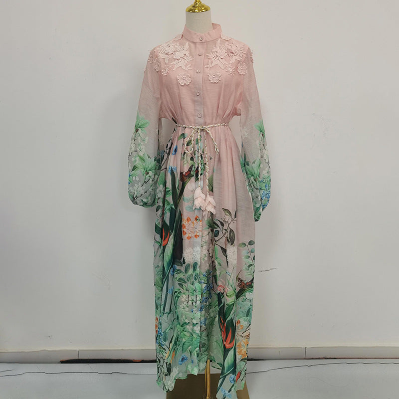 Elegant Printed Boho Maxi Dress