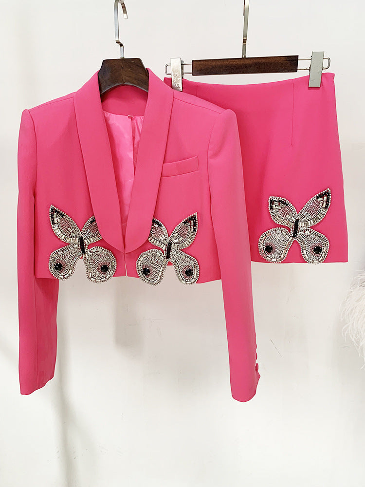 Sparkly Two-Piece Mini Skirt Set