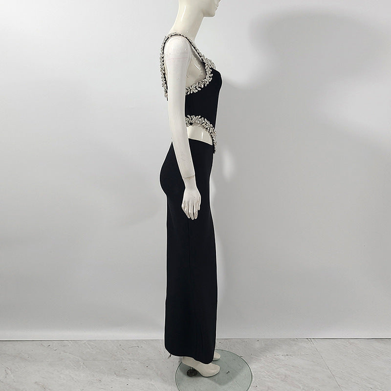 The "Aura" Rhinestone Cutout Gown