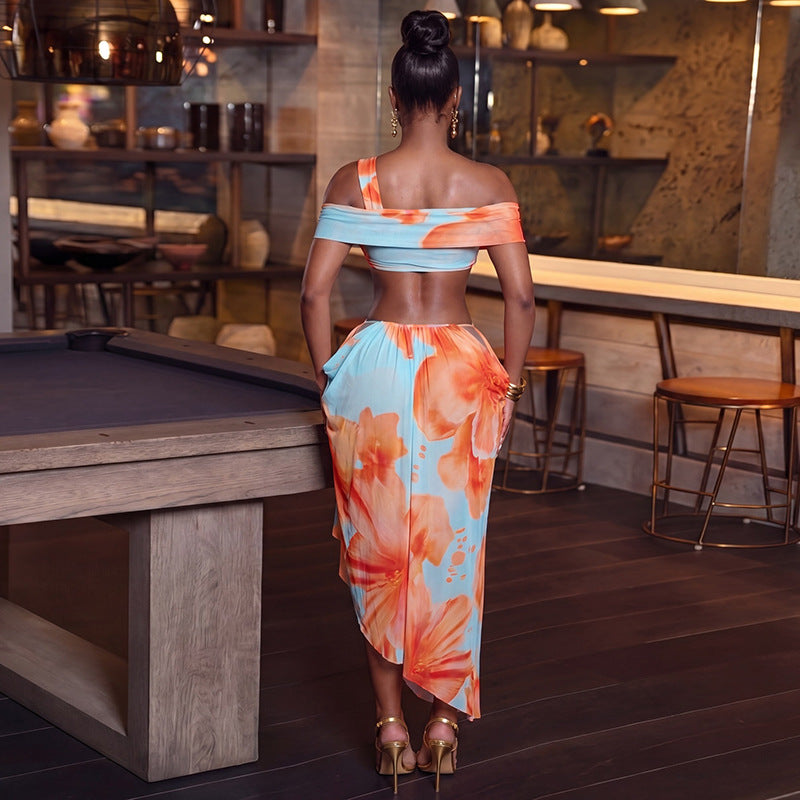 Floral Asymmetric Cutout Backless Maxi Dress | Sleeveless Ruched Vacation Maxi Dress | Sizes S-L