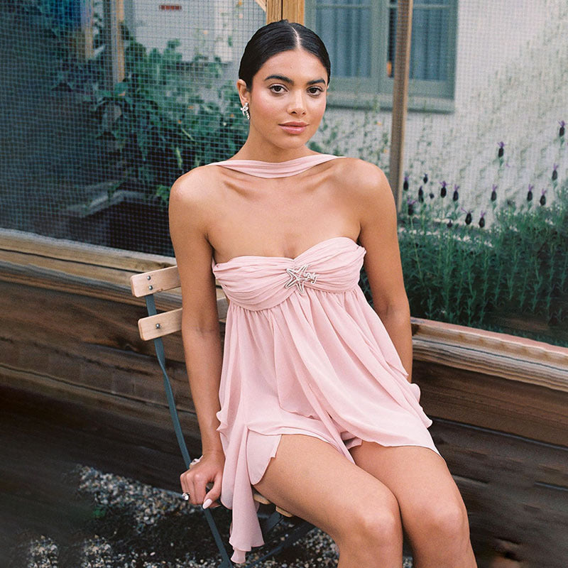 Sexy Halter Backless Mini Dress - Asymmetric Summer Cutout