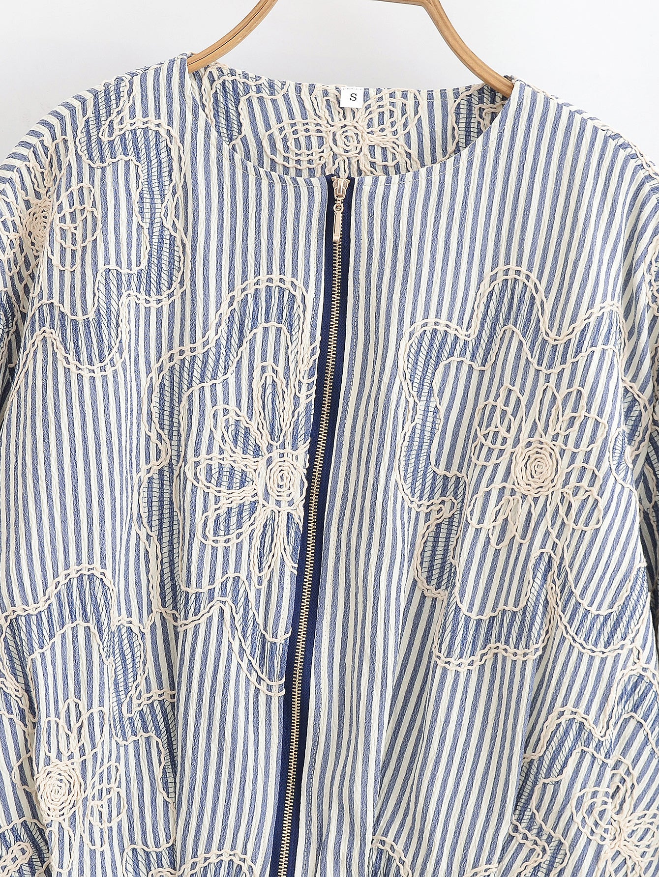 Casual Embroidered Striped Jacket