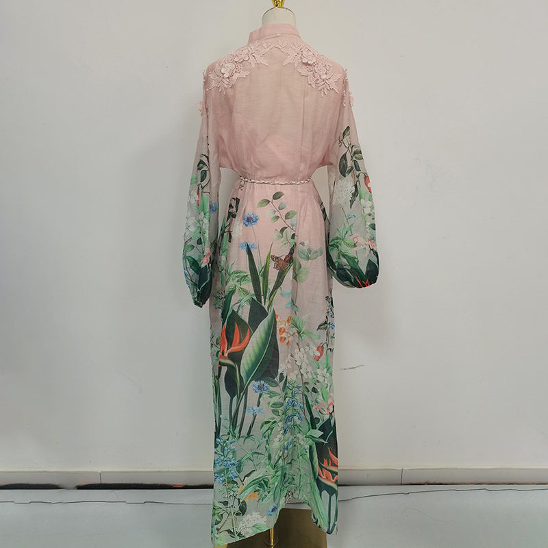 Elegant Printed Boho Maxi Dress