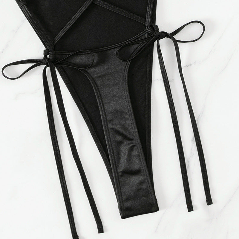 Sun-Kissed Lace-Up Swimsuit