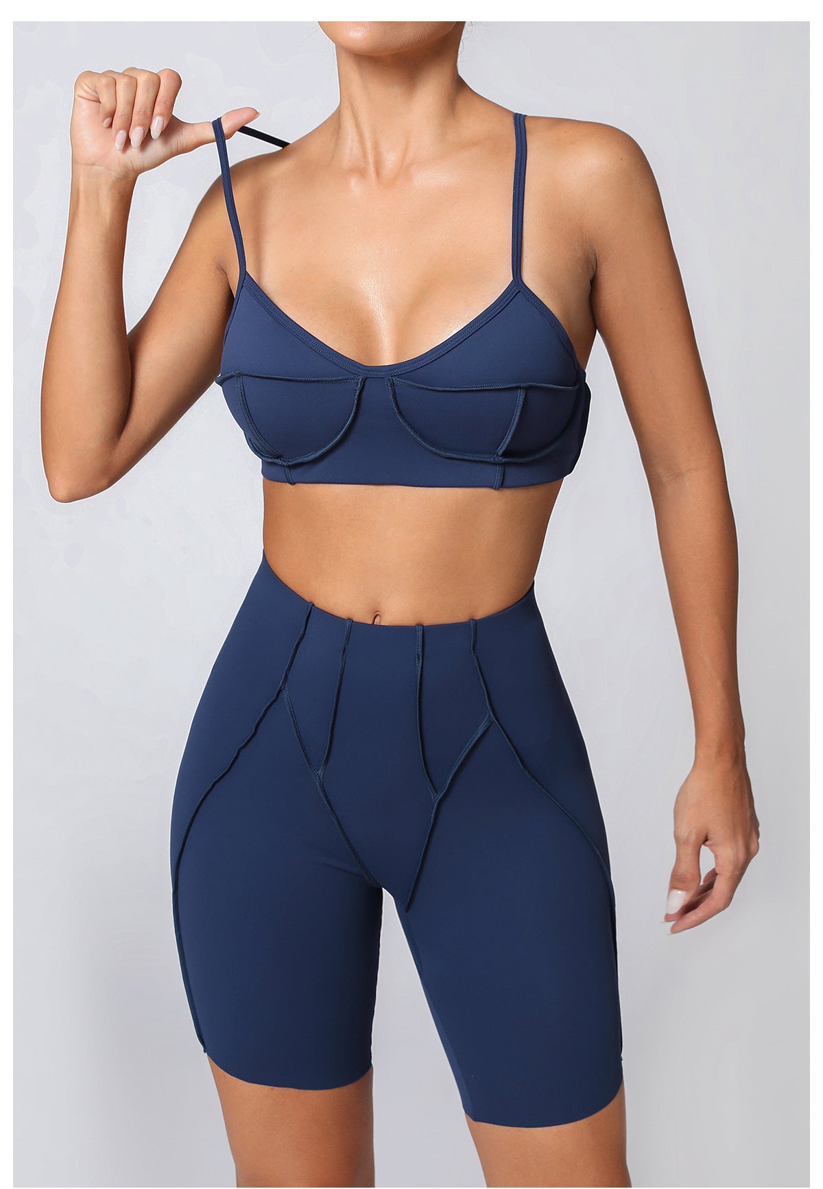 Women's Yoga Sports Set – Slim Fit High Waist Shorts & Sleeveless Top