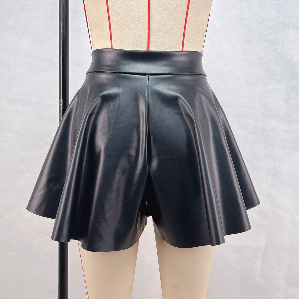 Sexy Asymmetric Faux Leather Skirt