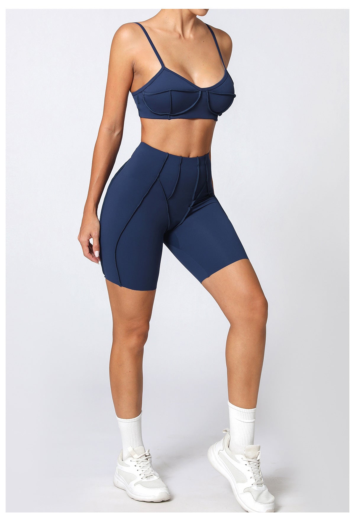 Women's Yoga Sports Set – Slim Fit High Waist Shorts & Sleeveless Top