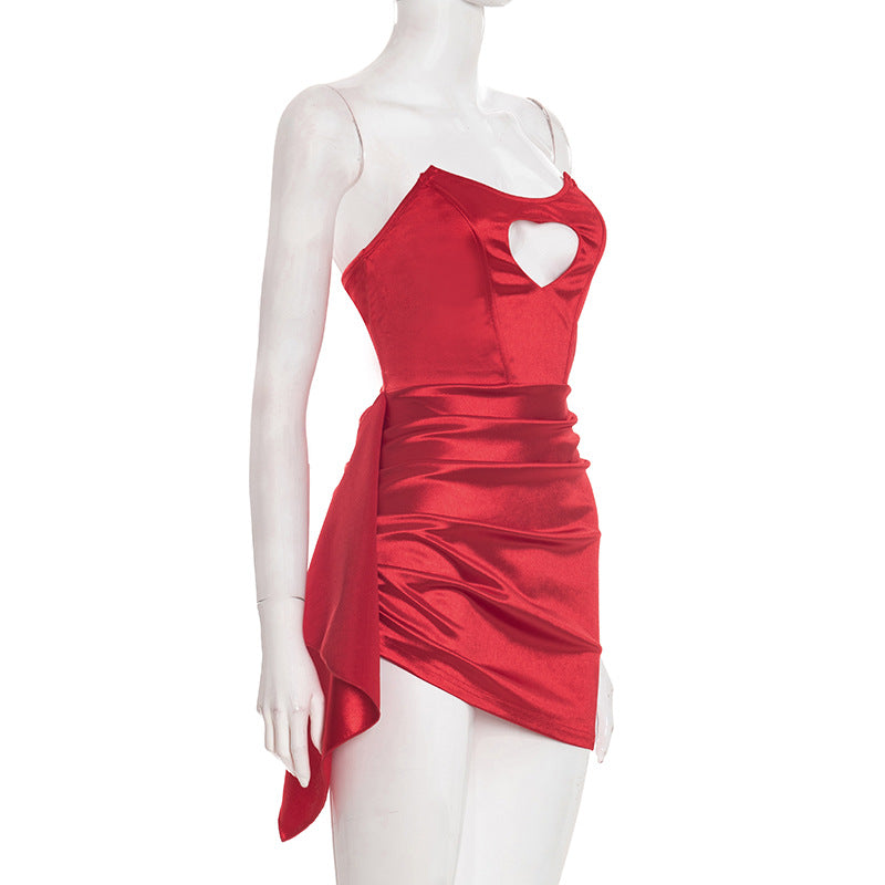 💎 Luna Luxe Rhinestone Asymmetric Mini Dress