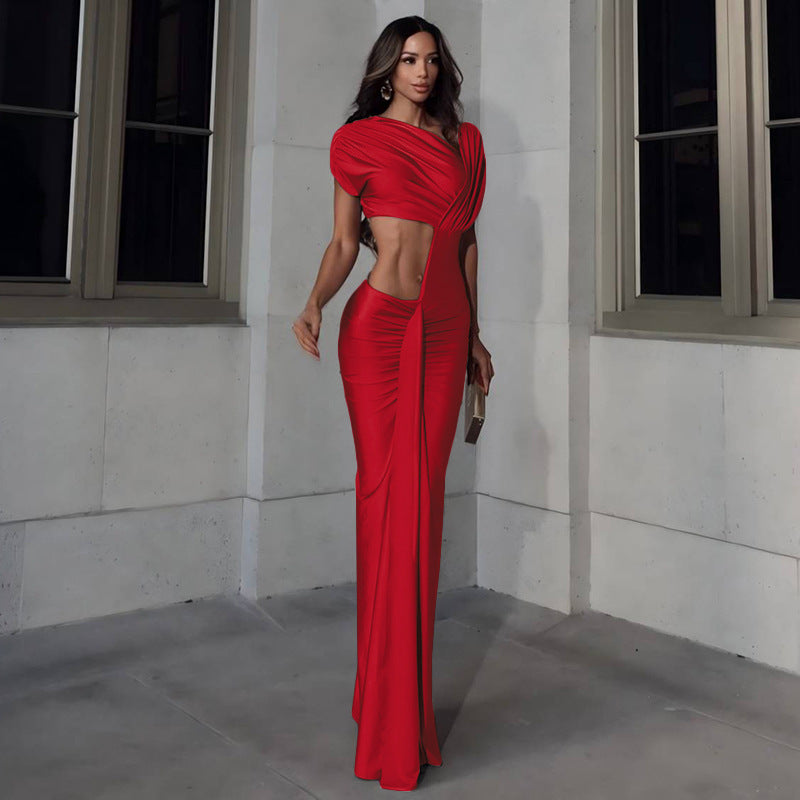 Sexy Backless V-Neck Maxi Dress