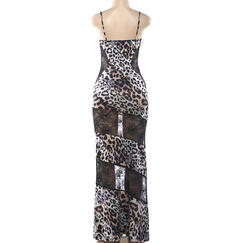 Wild Desire Leopard Lace Maxi Dress