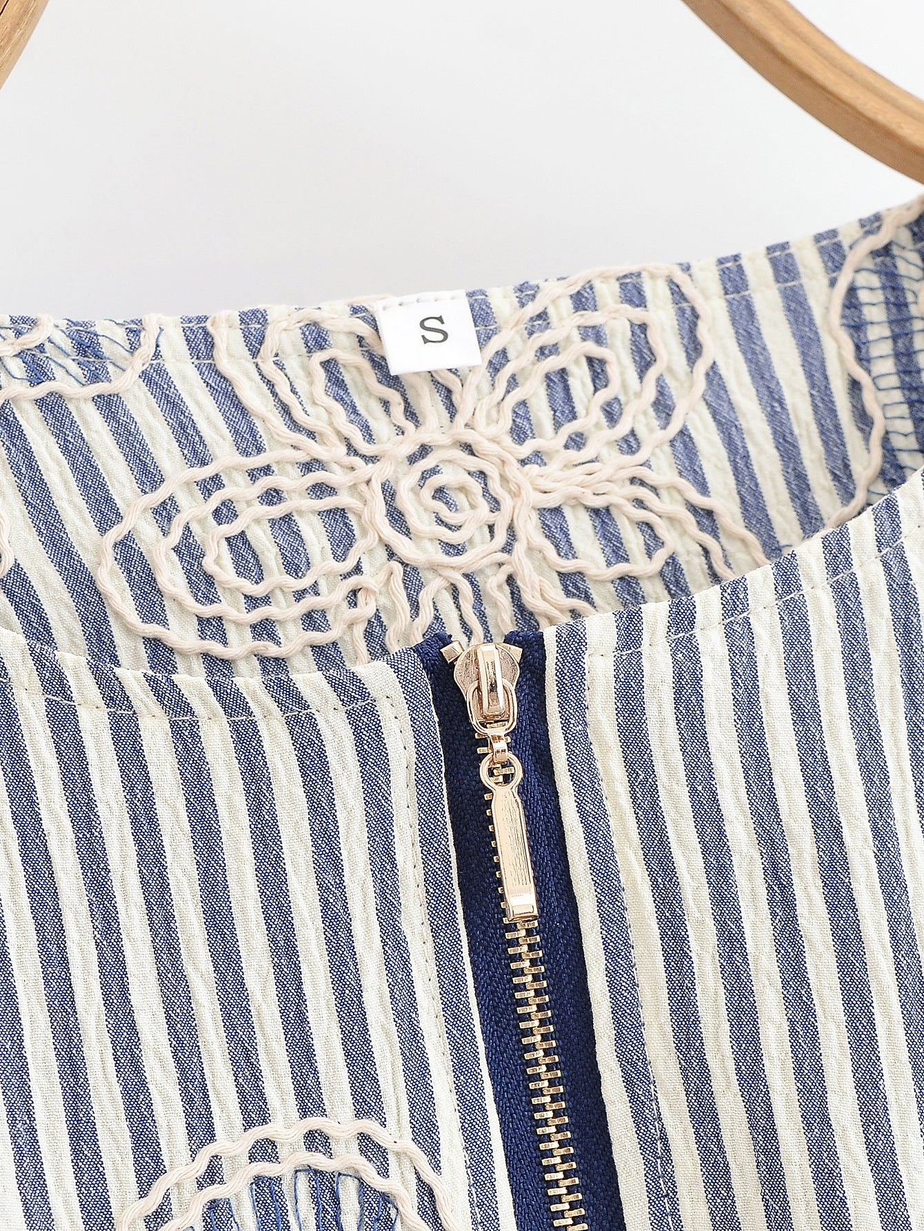 Casual Embroidered Striped Jacket