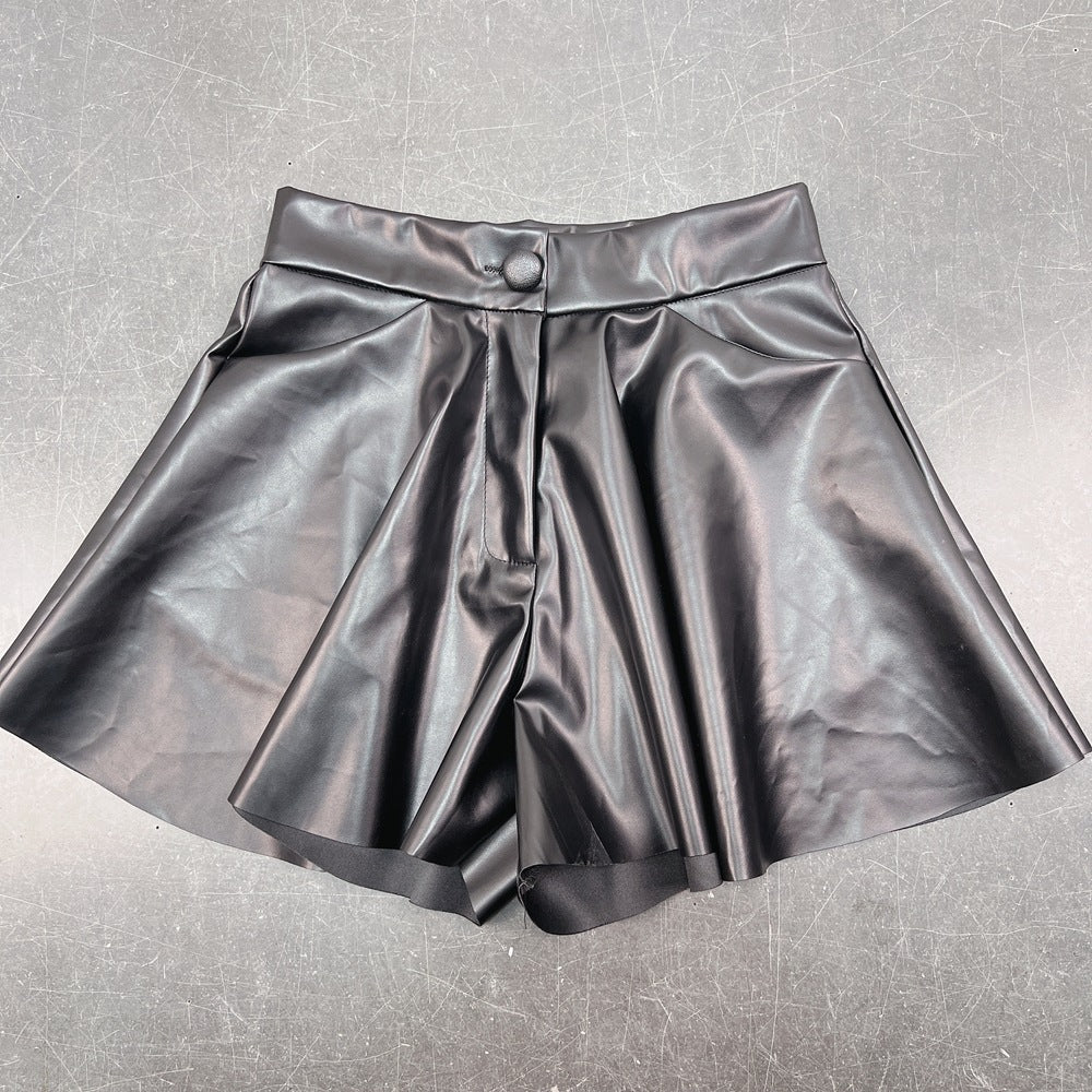 Sexy Asymmetric Faux Leather Skirt