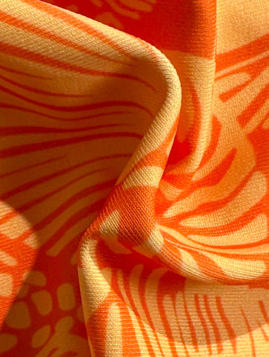 Printed Spaghetti Strap Cutout Bikini Set | Boho Beach Vacation Swimsuit | Orange | Sizes S-XL