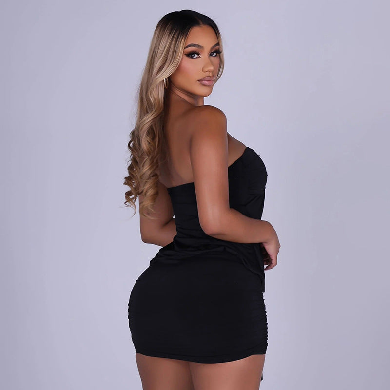 Sweetheart Ruched Bodycon Mini Dress - Sleeveless Abstract Print Vacation Dress