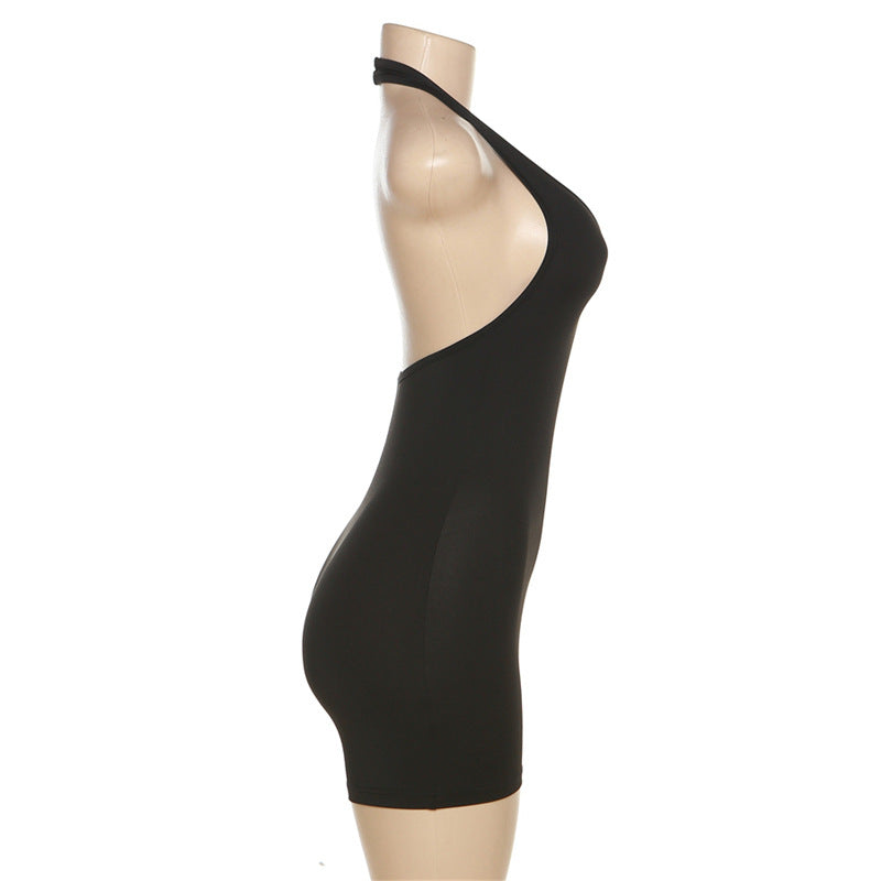 Backless Halter Romper - High Waist Bodycon Playsuit