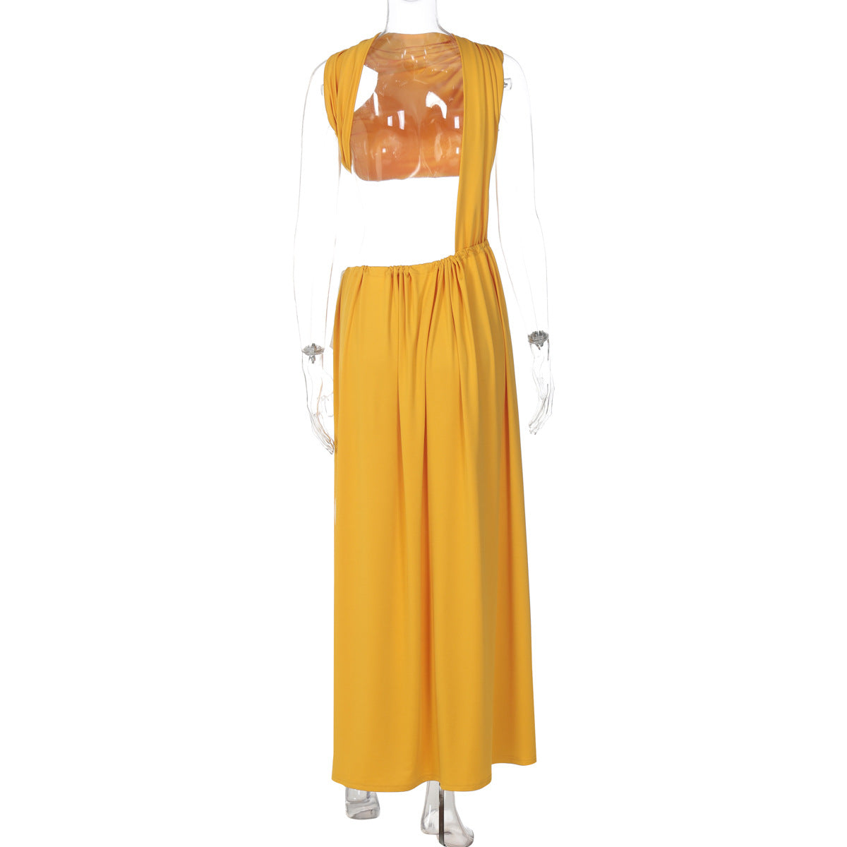 Cutout Backless Ruched Maxi Dress - A-Line Party Dress in 3 Colors