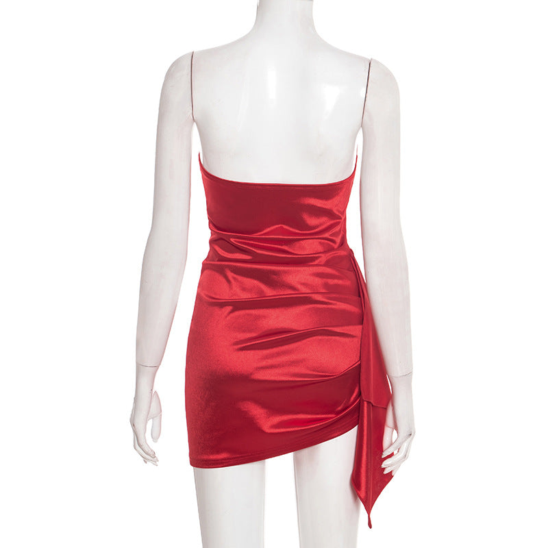 💎 Luna Luxe Rhinestone Asymmetric Mini Dress