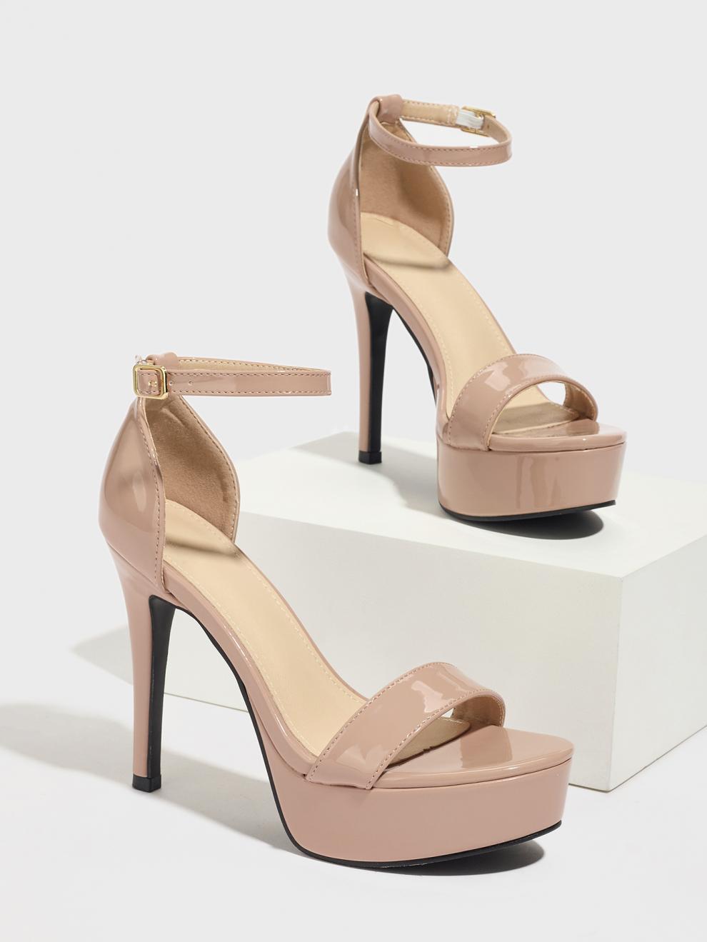 Platform Stiletto Heels - One Strap High Heel Sandals