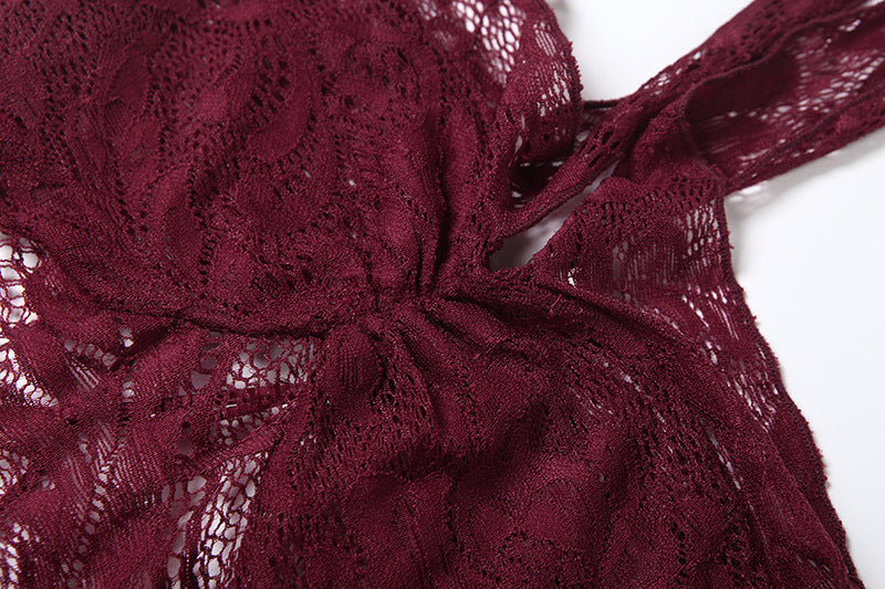 🖤 Seraphina Lace Asymmetric Maxi Dress