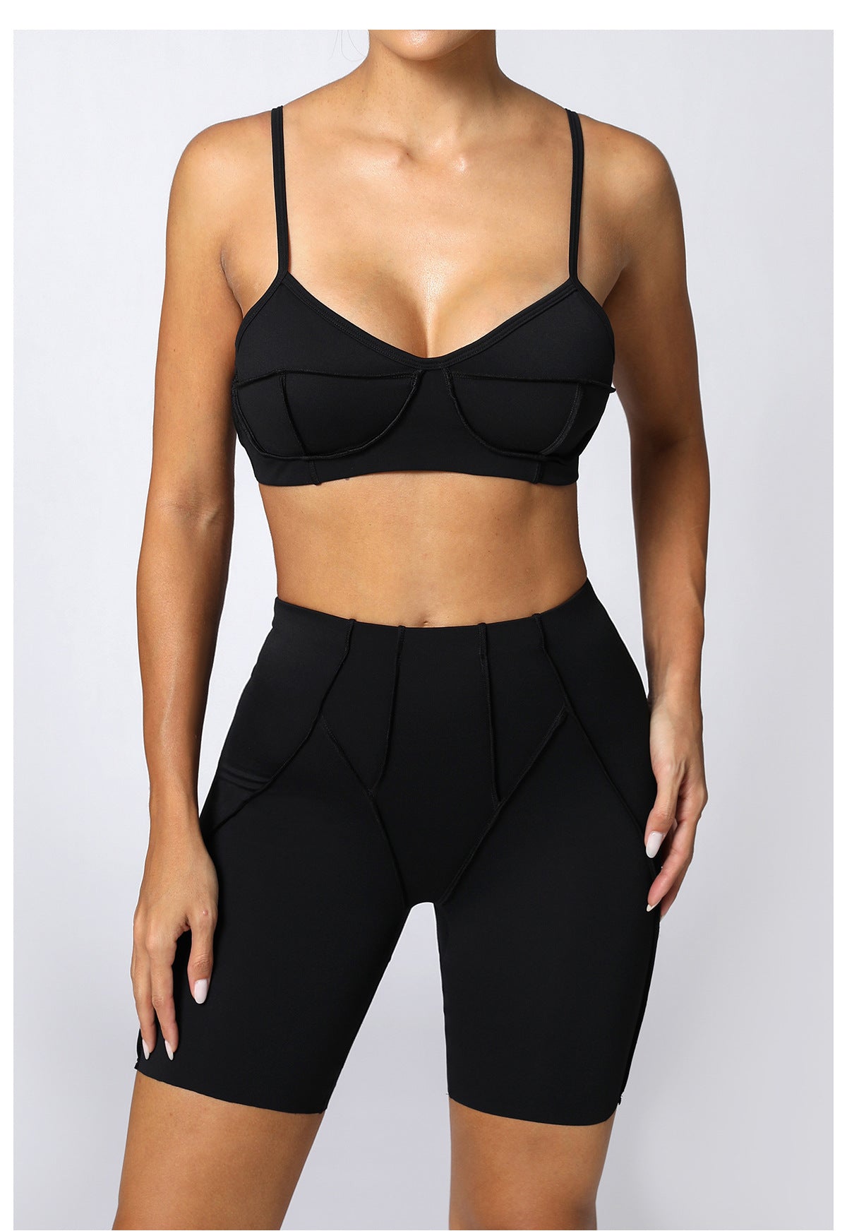 Women's Yoga Sports Set – Slim Fit High Waist Shorts & Sleeveless Top
