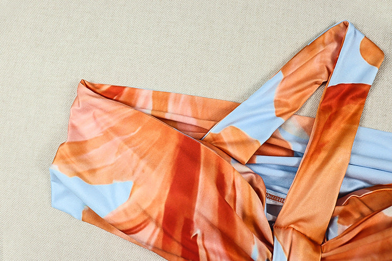 Floral Asymmetric Cutout Backless Maxi Dress | Sleeveless Ruched Vacation Maxi Dress | Sizes S-L