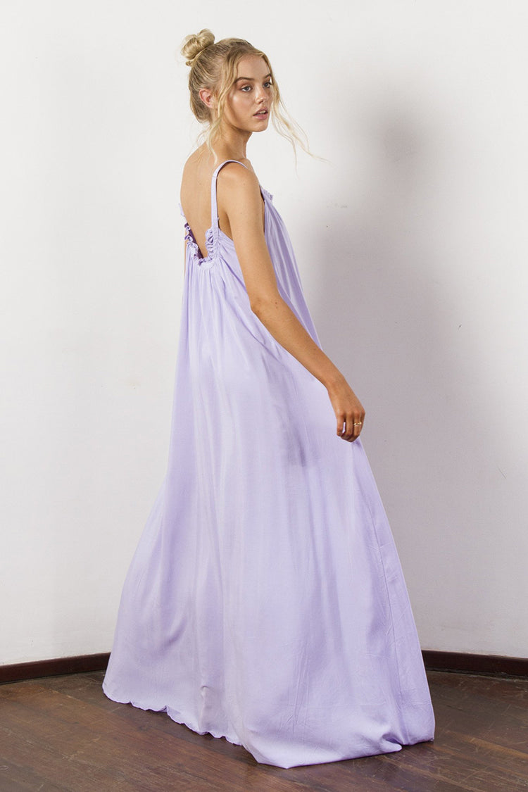 Floral Embroidered Boho Maxi Dress - Loose Fit Sleeveless Sundress