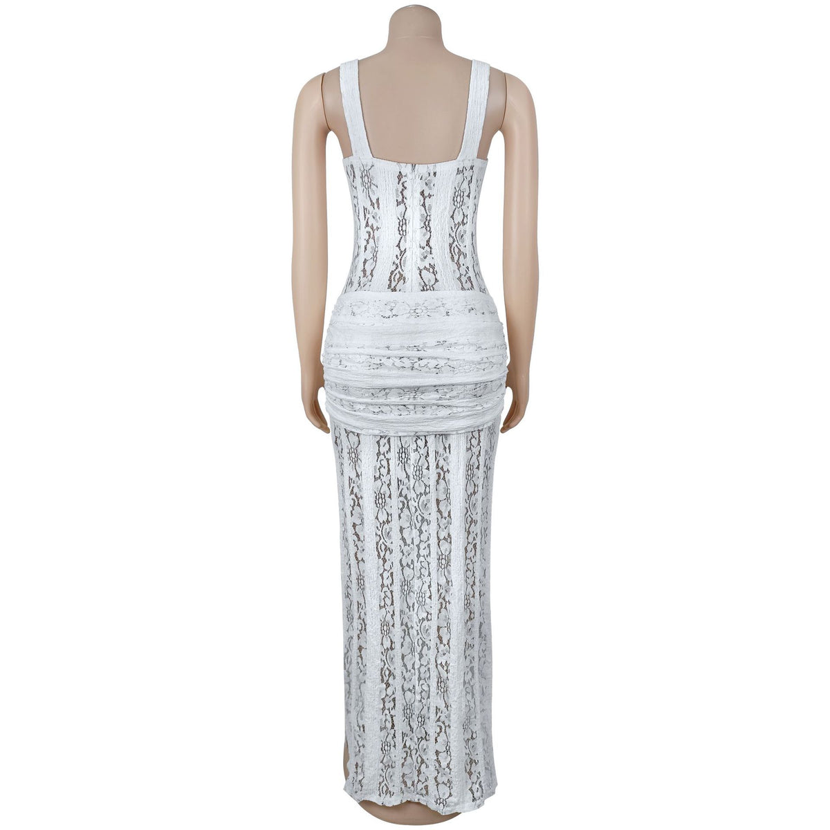 Women's Sheer Lace Maxi Dress – Sweetheart Bodycon Split Dress