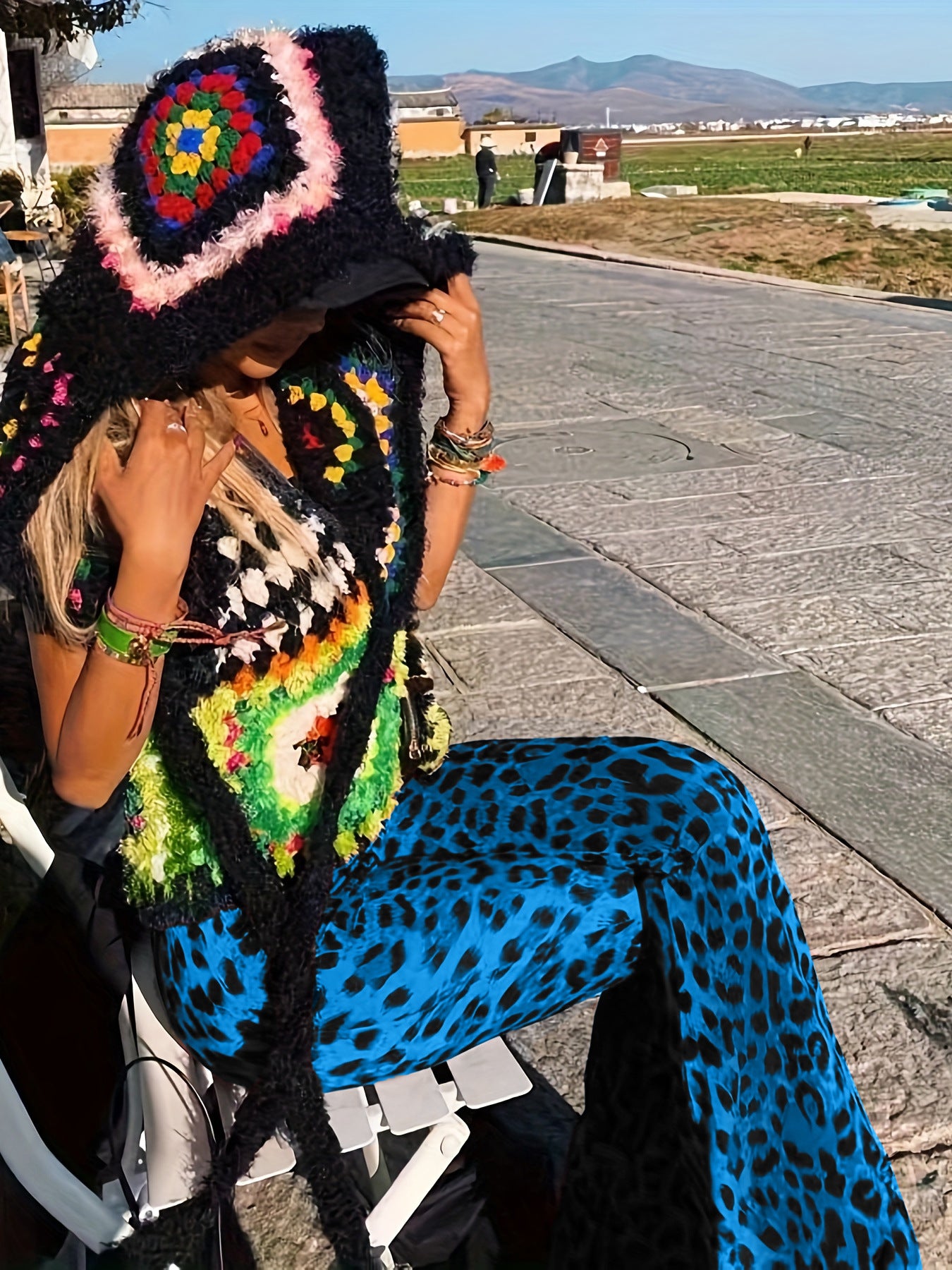 Leopard Print Bell Bottom Pants for Women: High-Waist Skinny Fit Flares