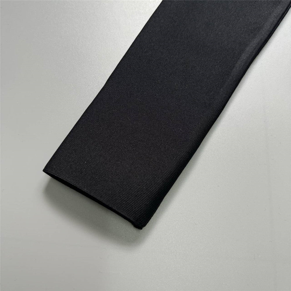 Luxury Black Half-Turtleneck Long Sleeve Bandage Skirt Set - Two Piece Bodycon