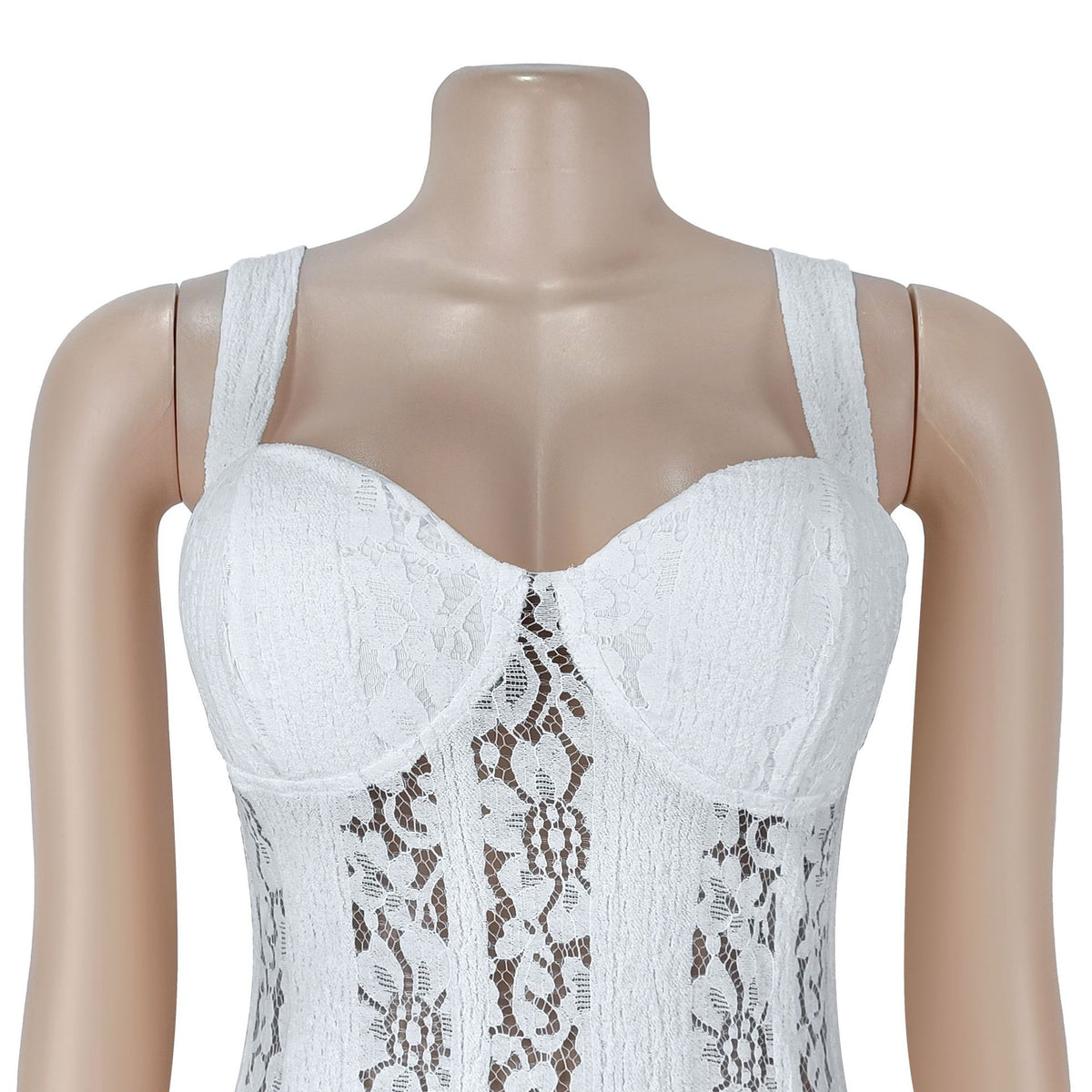 Women's Sheer Lace Maxi Dress – Sweetheart Bodycon Split Dress