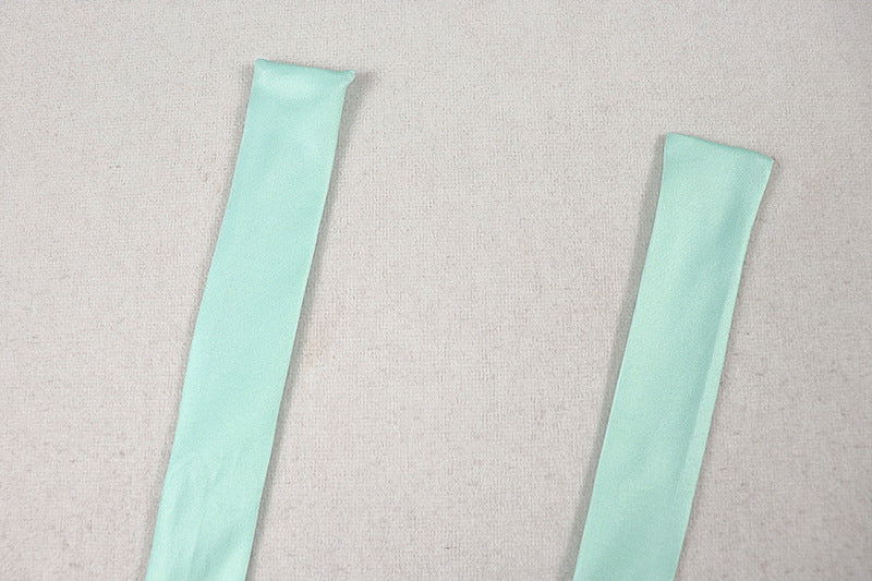 Turquoise Floral Ombre Halter Maxi Dress - Ruched Cutout A-Line Dress