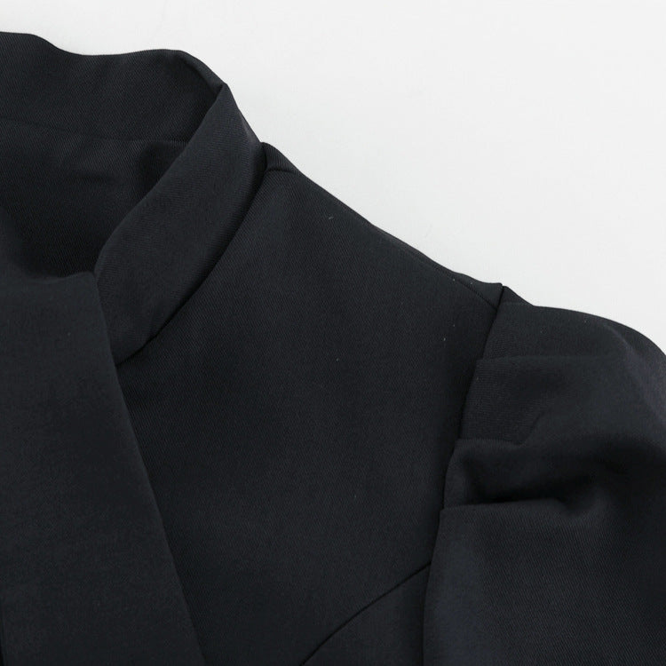Slim-Fit Bow Tie Top & Skirt Suit
