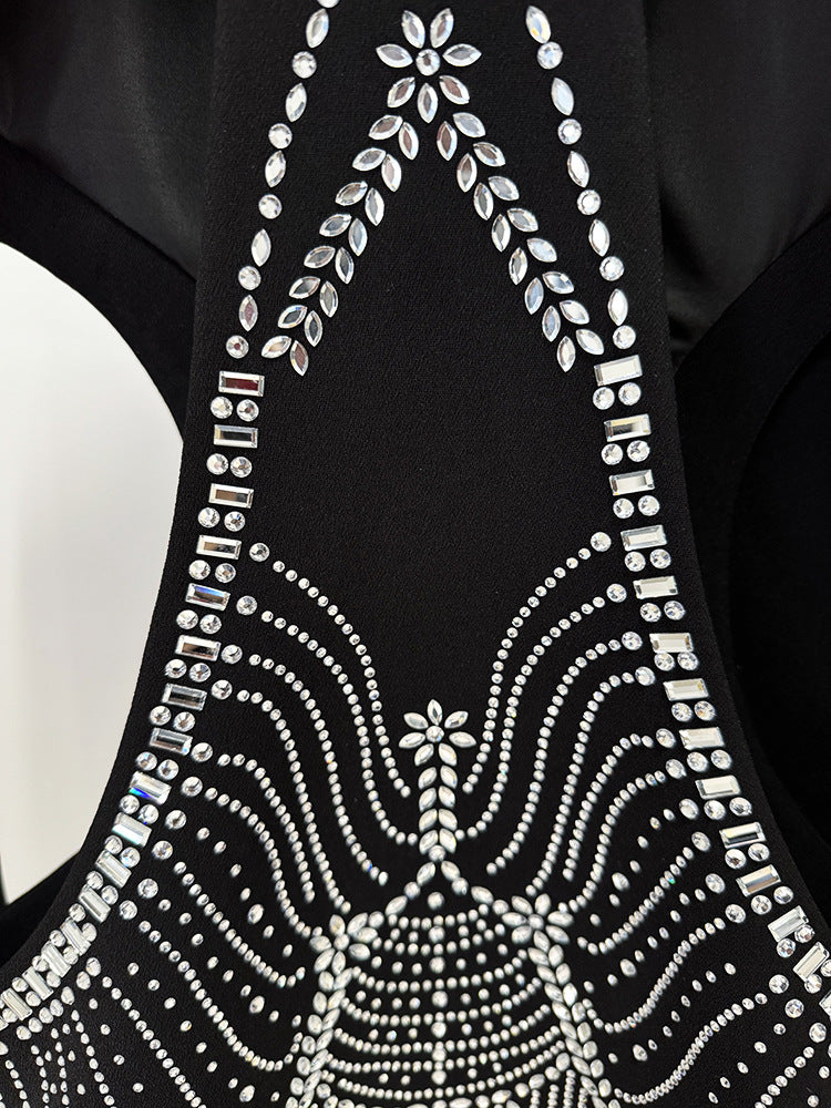 Rhinestone Cutout Backless Pant Suit