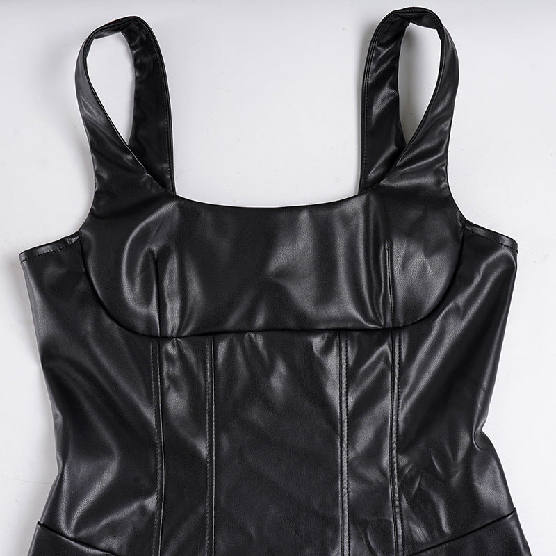 Women’s Split Maxi Dress – Slim Fit Cami Dress with Spaghetti Straps