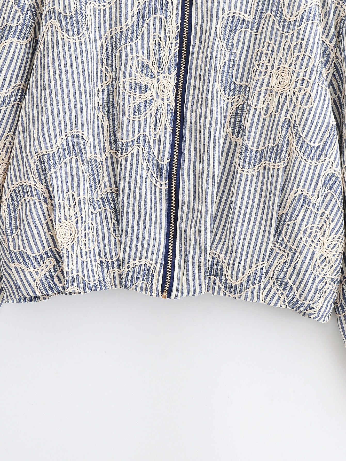 Casual Embroidered Striped Jacket