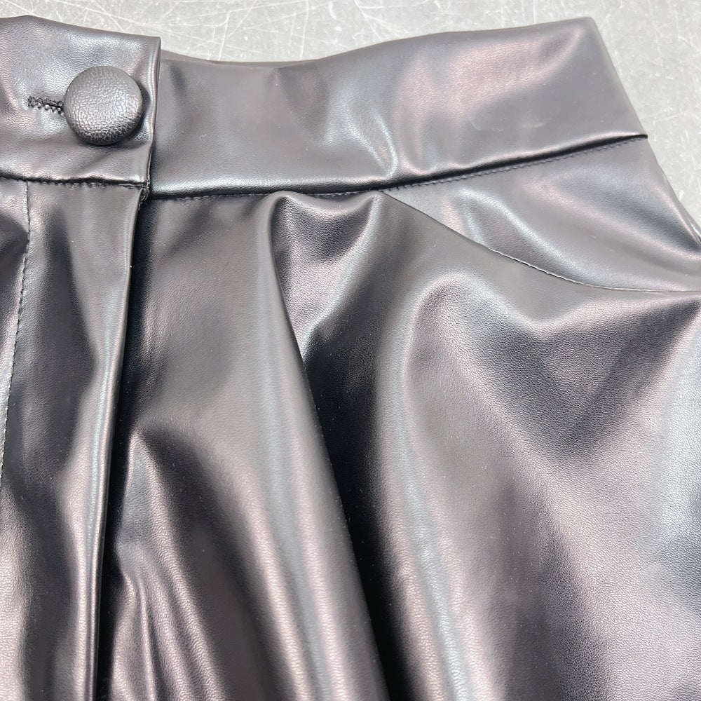 Sexy Asymmetric Faux Leather Skirt