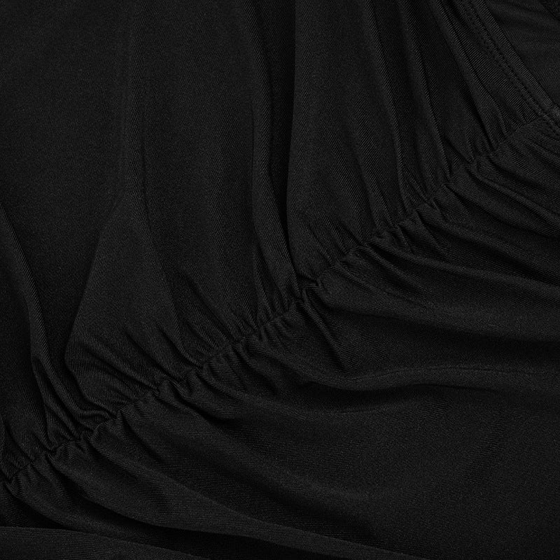 Women’s V-Neck Cutout Bodycon Midi Dress – Slim Fit Pleated Hollow-Out Party Dress