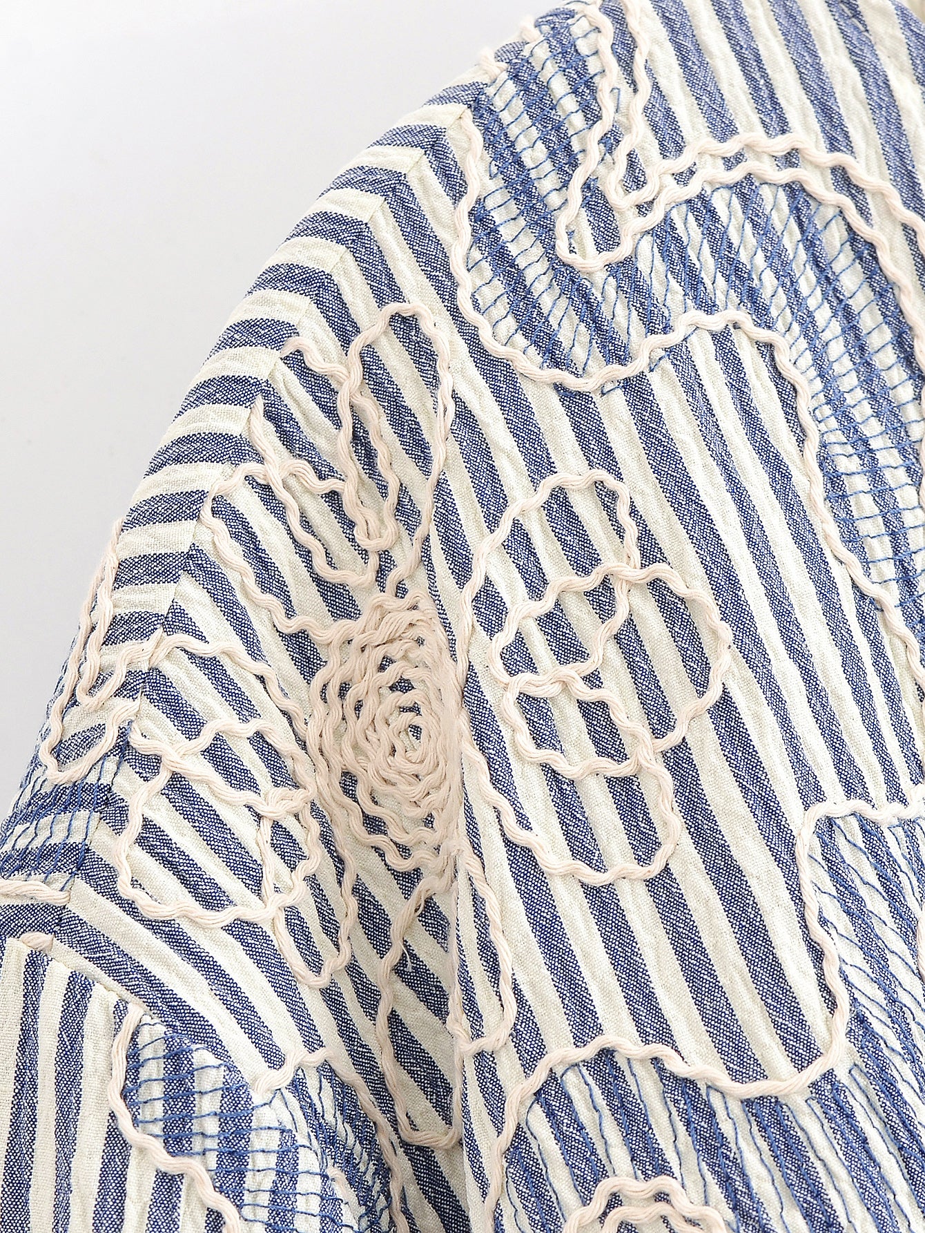 Casual Embroidered Striped Jacket