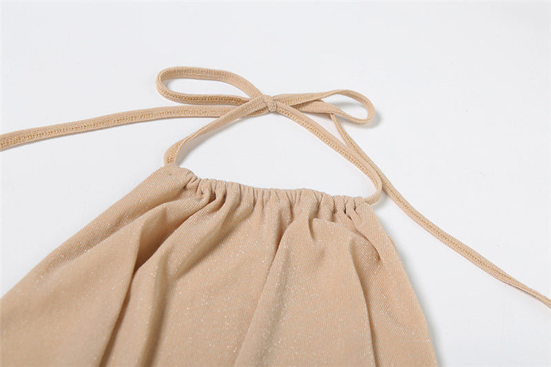 Sexy Backless Two-Piece Halter Skirt Set – Summer Outfit