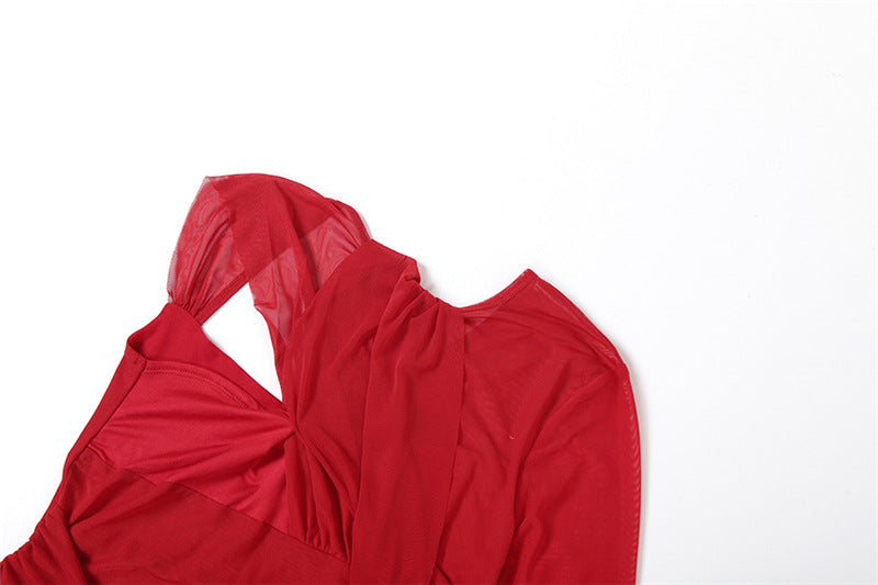 ✨ Seraphina Lace Cutout Asymmetric Maxi Dress