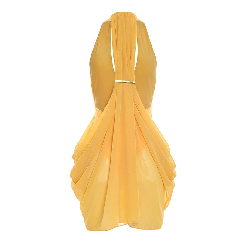 Women's Halter Cutout Mini Dress – Sleeveless Bodycon Party Dress