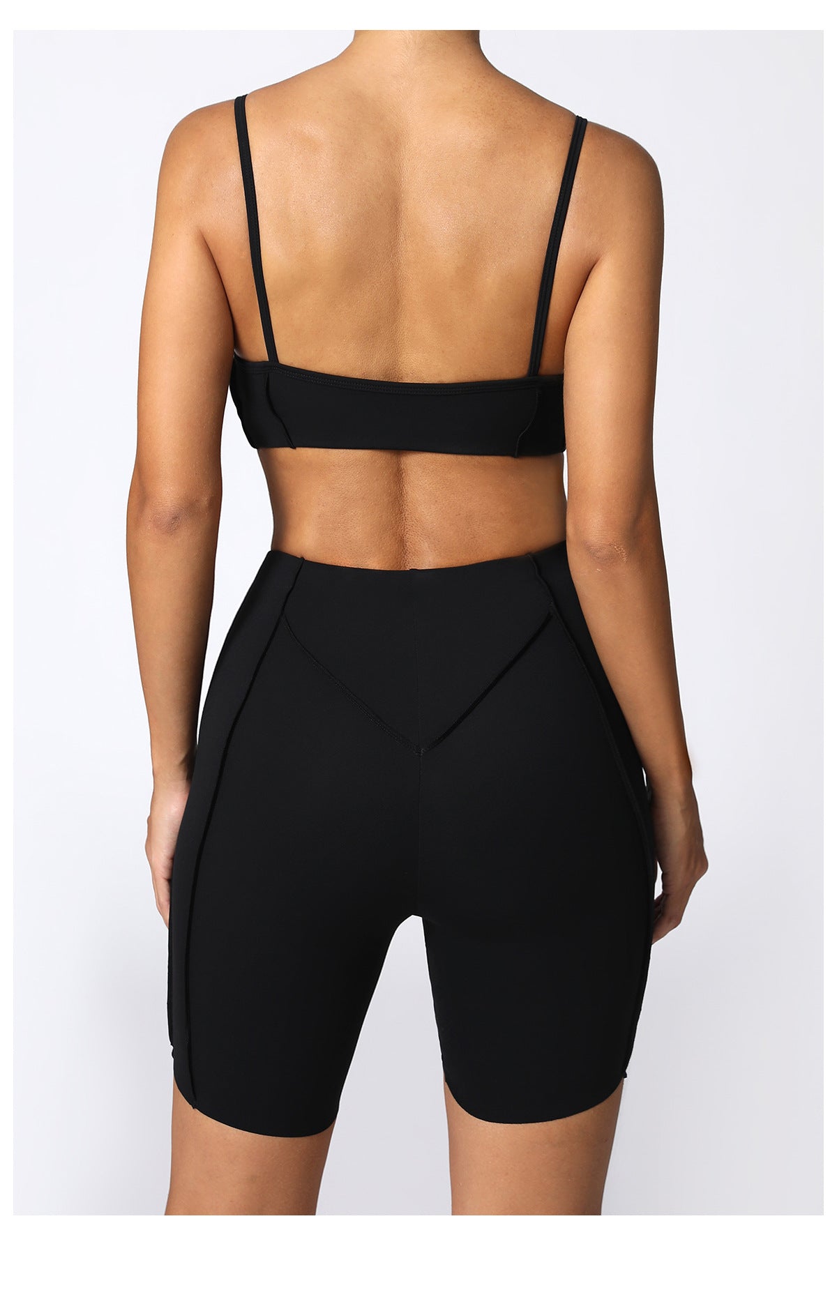 Women's Yoga Sports Set – Slim Fit High Waist Shorts & Sleeveless Top