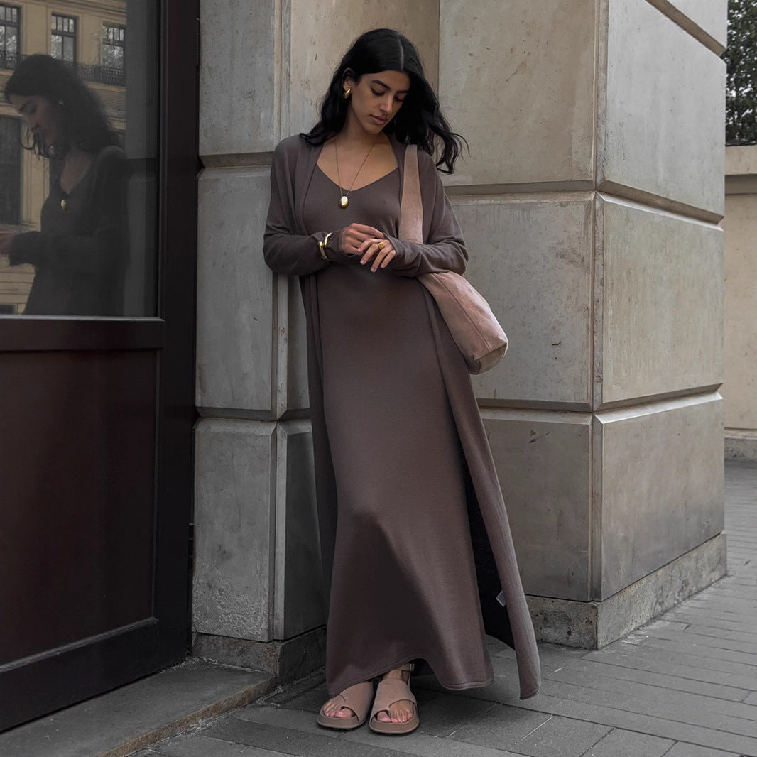 Soft Knitted Two-Piece Dress Outfit