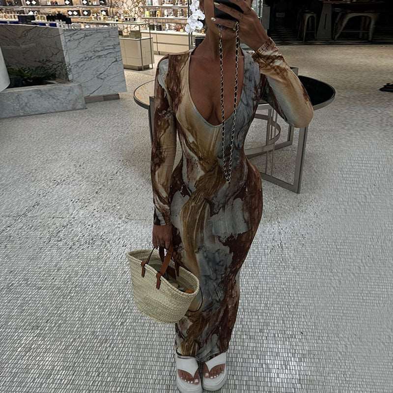 Amber's Multi Color V neck Maxi Dress